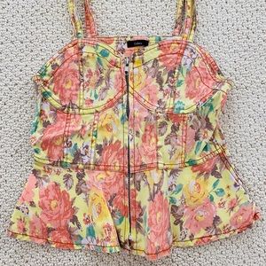 Floral top with zip